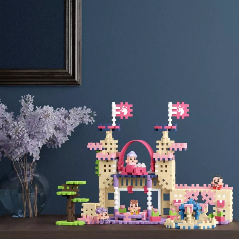 Stavebnica Marioinex Waffle Mini Blocks Princess — 280 dielov, viacfarebná, box, vek 6+