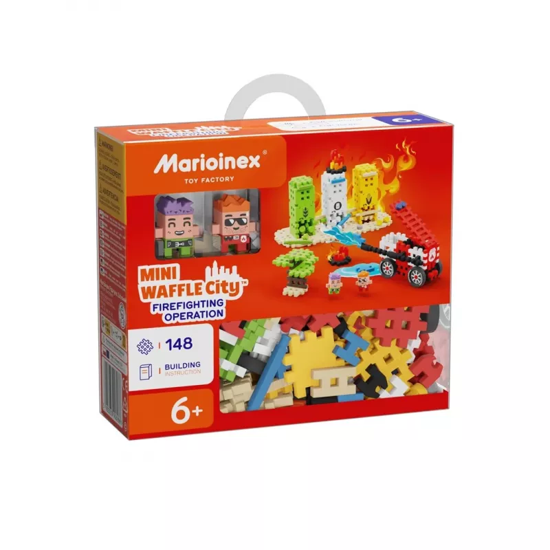 Marioinex Blocks Waffle Mini hasičský zásah, 148 dielov, viacfarebná, od 6 rokov