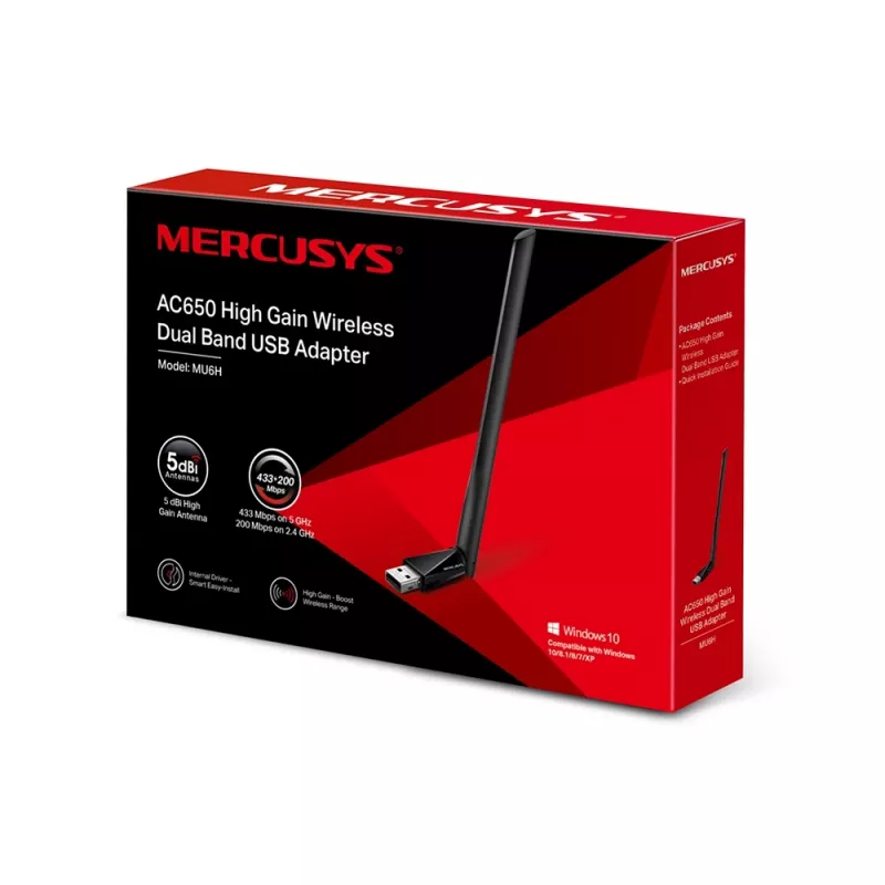 Mercusys AC650 High Gain Wireless Dual Band USB adaptér