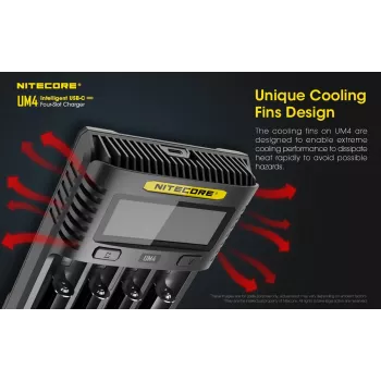 Nitecore UM4 nabíjačka domáca batéria DC lítium-železofosfát lítium-iónová nikel-kadmiová