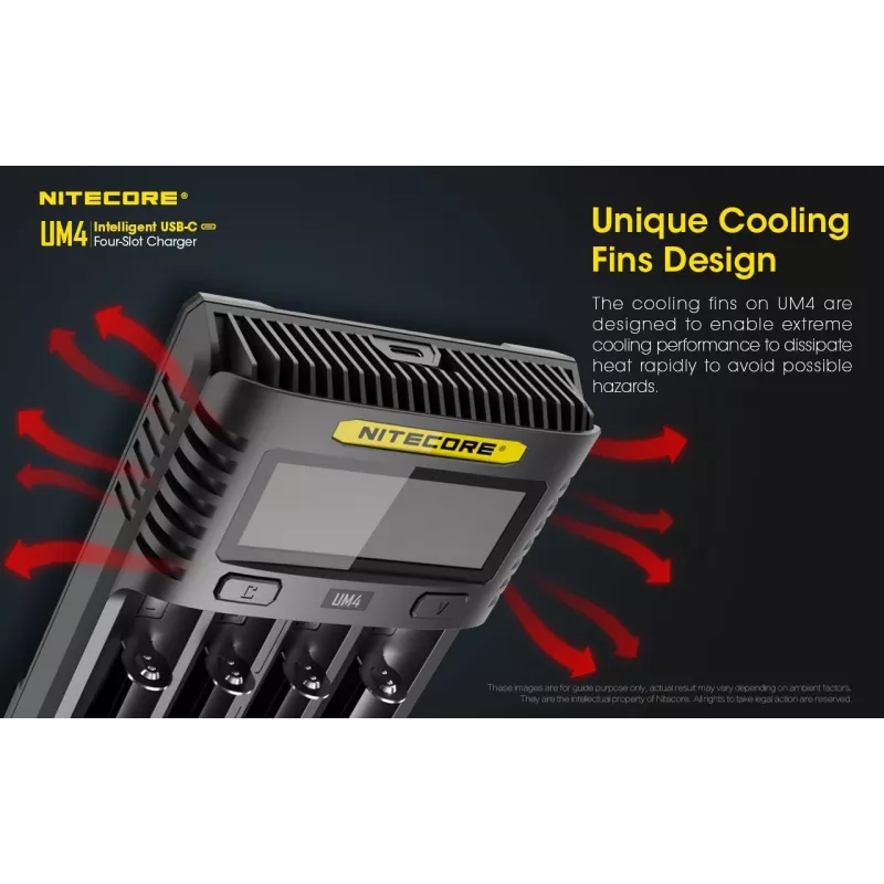 Nitecore UM4 nabíjačka domáca batéria DC lítium-železofosfát lítium-iónová nikel-kadmiová
