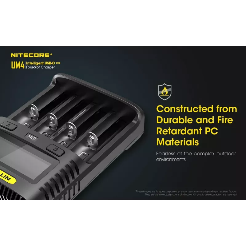 Nitecore UM4 nabíjačka domáca batéria DC lítium-železofosfát lítium-iónová nikel-kadmiová