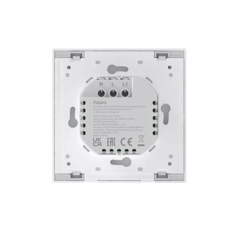 Aqara Smart Wall Switch H1 EU inteligentný nástenný vypínač, jednoduchý kolískový, s nulovým vodičom, WS-EUK03