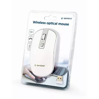 Myš USB optická bezdrôtová biela/strieborná MUSW-4B-06-WS Gembird