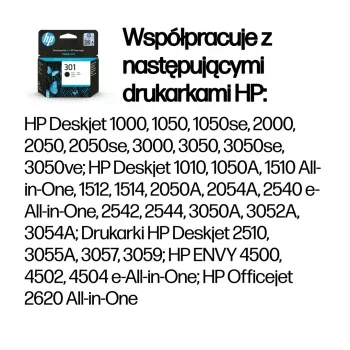 HP 301 čierna originálna atramentová kazeta