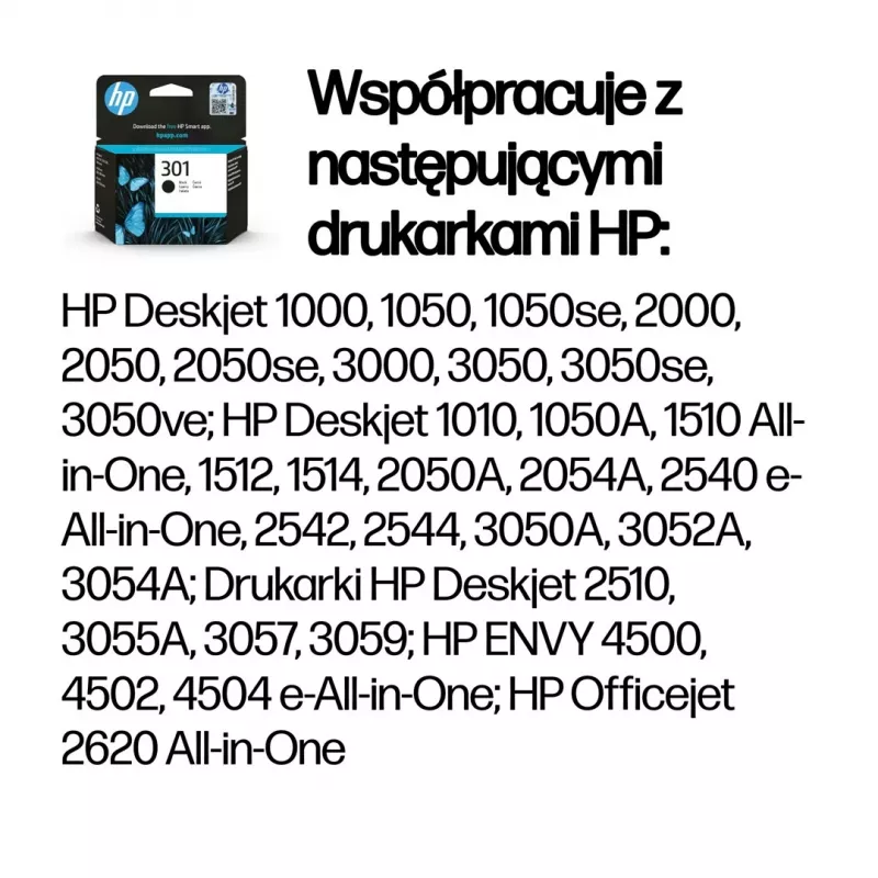 HP 301 čierna originálna atramentová kazeta