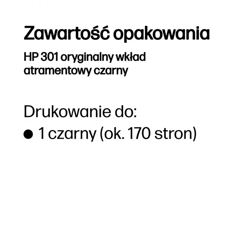 HP 301 čierna originálna atramentová kazeta