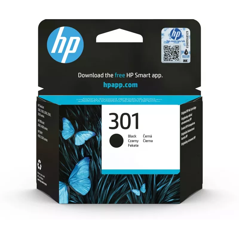 HP 301 čierna originálna atramentová kazeta