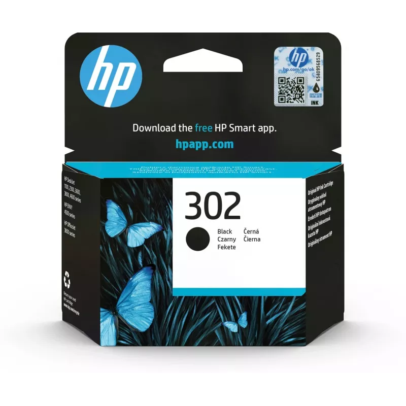 HP 302 čierna originálna atramentová kazeta