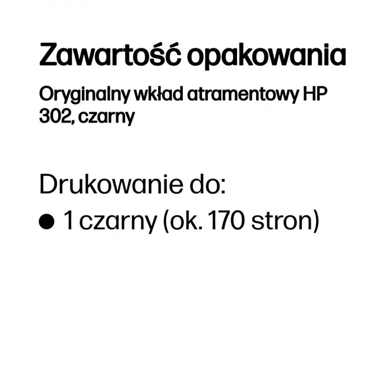 HP 302 čierna originálna atramentová kazeta