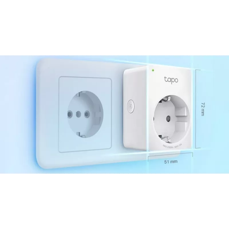 Tapo P100 V2 - inteligentná zásuvka - Mini - bezdrôtová - 802.11b/g/n, Bluetooth 4.2 - 2