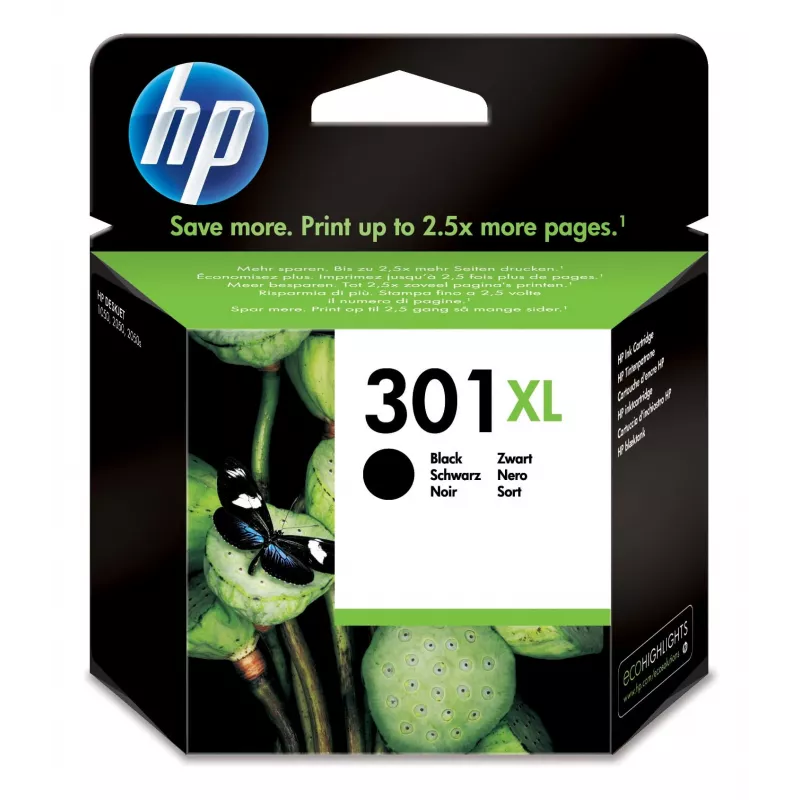 HP 301XL High Yield čierna originálna atramentová kazeta