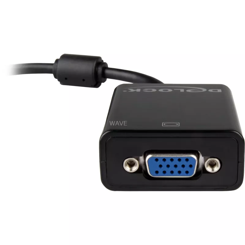 DeLOCK 61848 video káblový adaptér 0,125 m VGA (D-Sub) DisplayPort čierny
