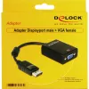 DeLOCK 61848 video káblový adaptér 0,125 m VGA (D-Sub) DisplayPort čierny