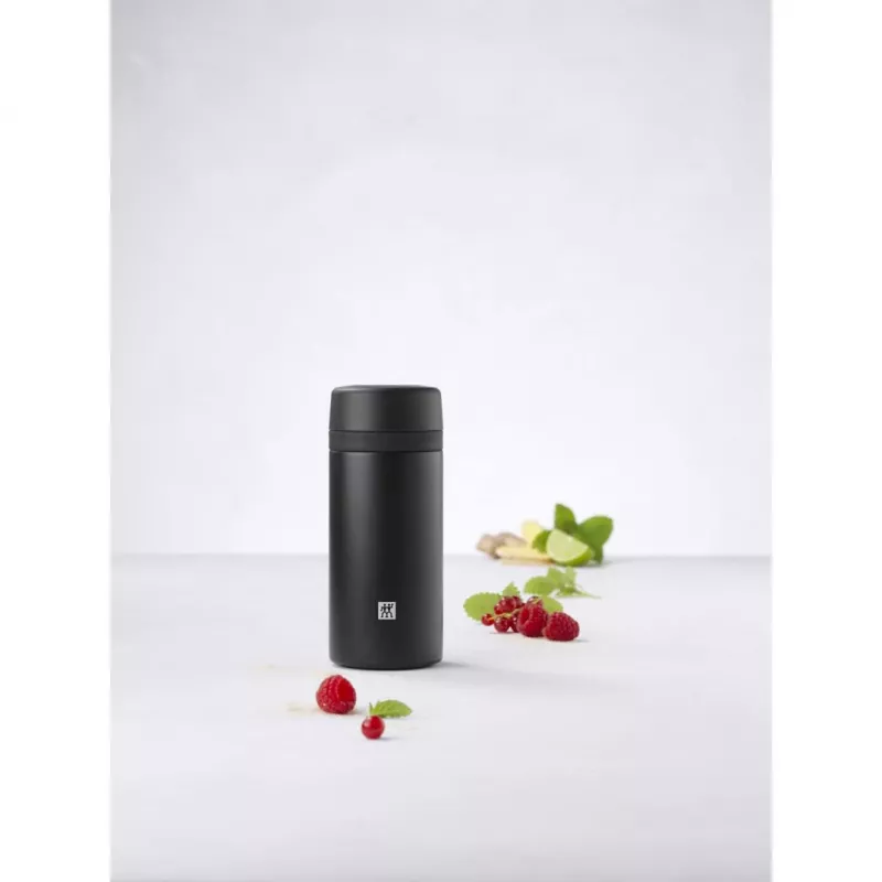 Termoska ZWILLING THERMO 0,42 l, nerez, čierna, 7 h teplé / 10 h studené