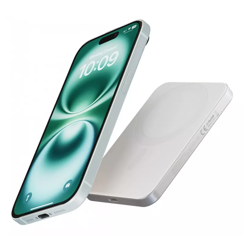 ZENS Pro 1 tenký 5000 mAh bezdrôtové nabíjanie biely