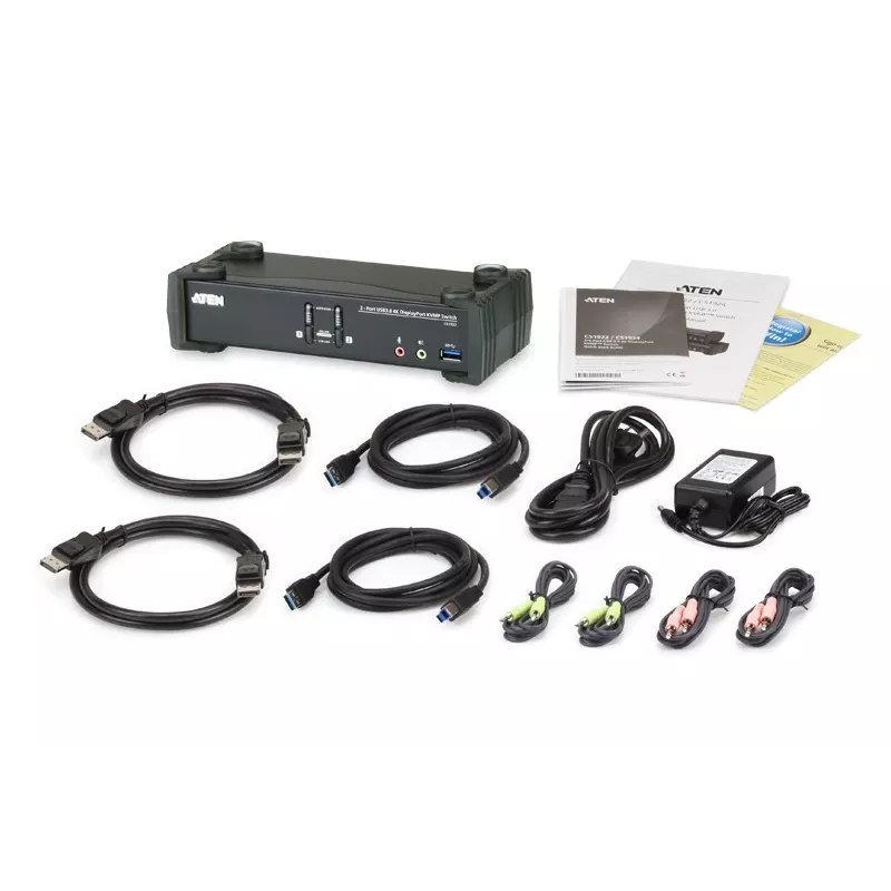 ATEN 2-portový USB 3.1 Gen 1 4K DisplayPort 1.2 KVMP™ prepínač s audiom (KVM kábel v balení)
