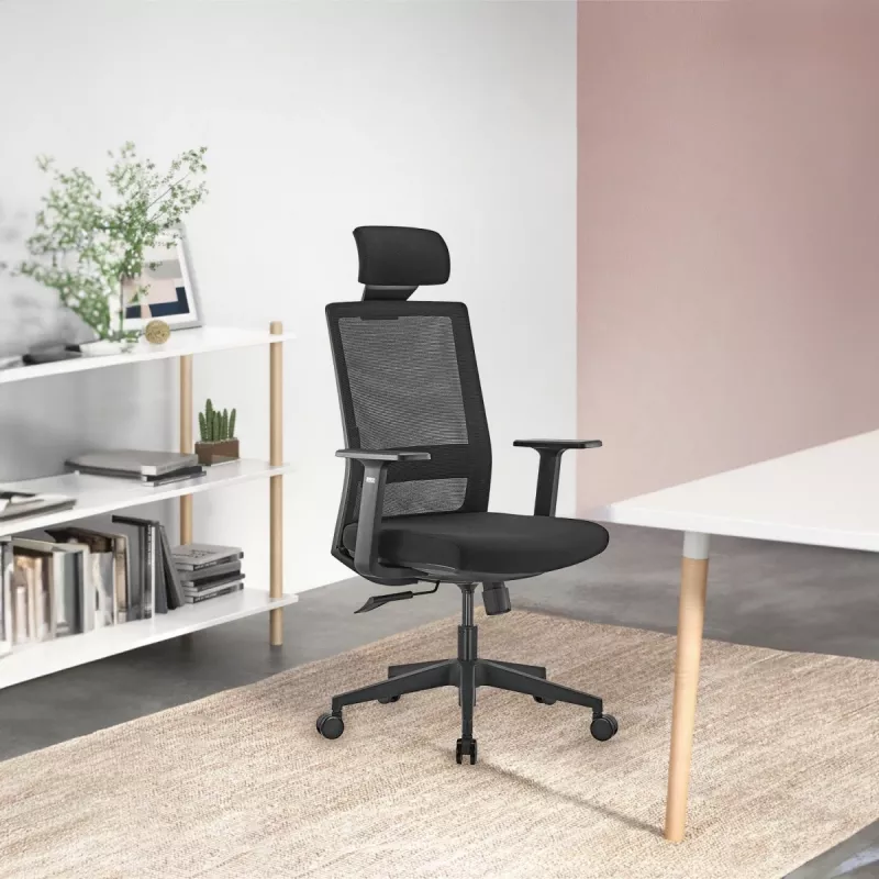 Ergo Office ER-425 ergonomická kancelárska stolička s vysokým operadlom, max. 150 kg, otočná, nastaviteľné podpery