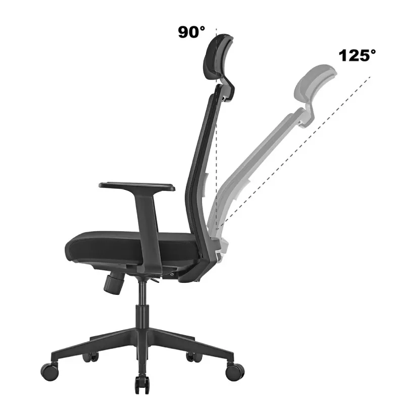 Ergo Office ER-425 ergonomická kancelárska stolička s vysokým operadlom, max. 150 kg, otočná, nastaviteľné podpery