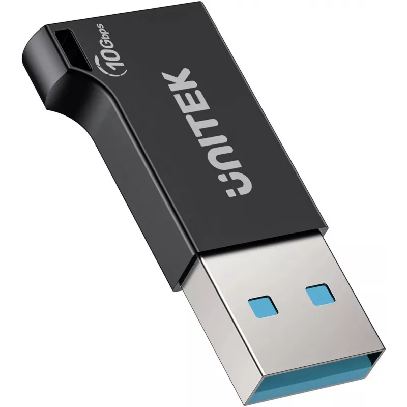 Unitek USB-C na USB-A adaptér A1049ABK01 — čierny, kompaktný adaptér USB-C (konektor samica) na USB-A (konektor samec)