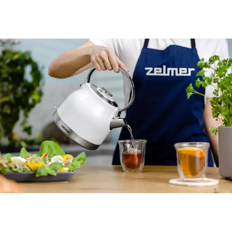 Zelmer ZCK7940 kanvica na vodu 1,5 l 2200 W nerezová, biela