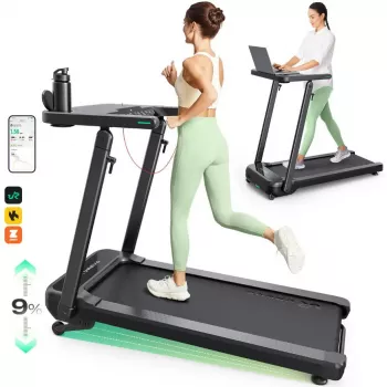Urevo bežecký pás s integrovaným pracovným a cvičebným stolom Foldi 3S maximálna hmotnosť používateľa 120 kg minimálna rýchlosť 1 km/h maximálna rýchlosť 12 km/h