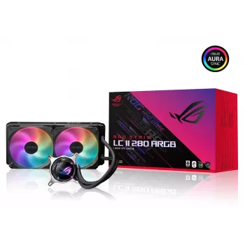 ASUS ROG STRIX LC II 280 ARGB procesorový all-in-one kvapalinový chladič 14 cm čierny 1 ks