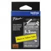 Brother HSe-611E zmršťovacia bužírka, 5,2 mm x 1,5 m, čierna na žltej
