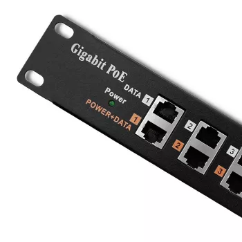 Patchpanel QOLTEC 54478 12 portov PoE čierny