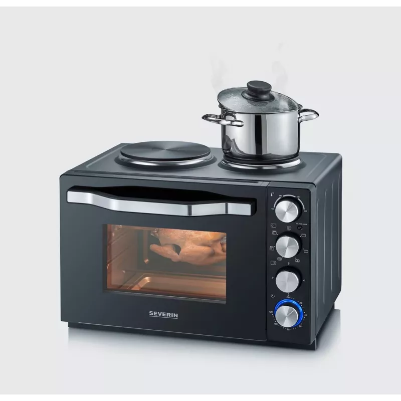 Severin TO 2073 XXL mini rúra na pečenie 60 l 2200 W čierna gril