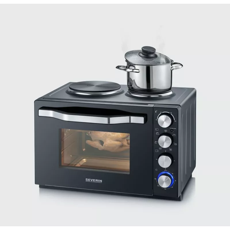 Severin TO 2073 XXL mini rúra na pečenie 60 l 2200 W čierna gril