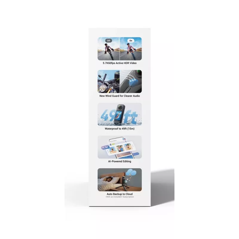 Insta360 X5 Bundle akčná športová kamera 72 MP 8K Ultra HD 360°