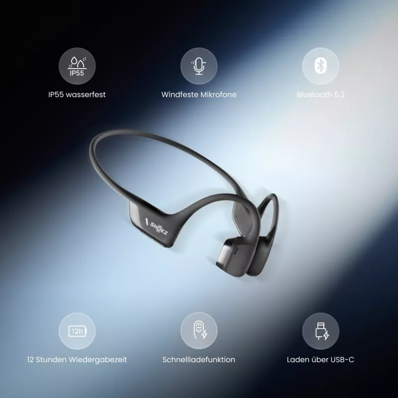 SHOKZ OpenRun Pro 2 Mini headset bezdrôtový ušný háčik športový Bluetooth čierny