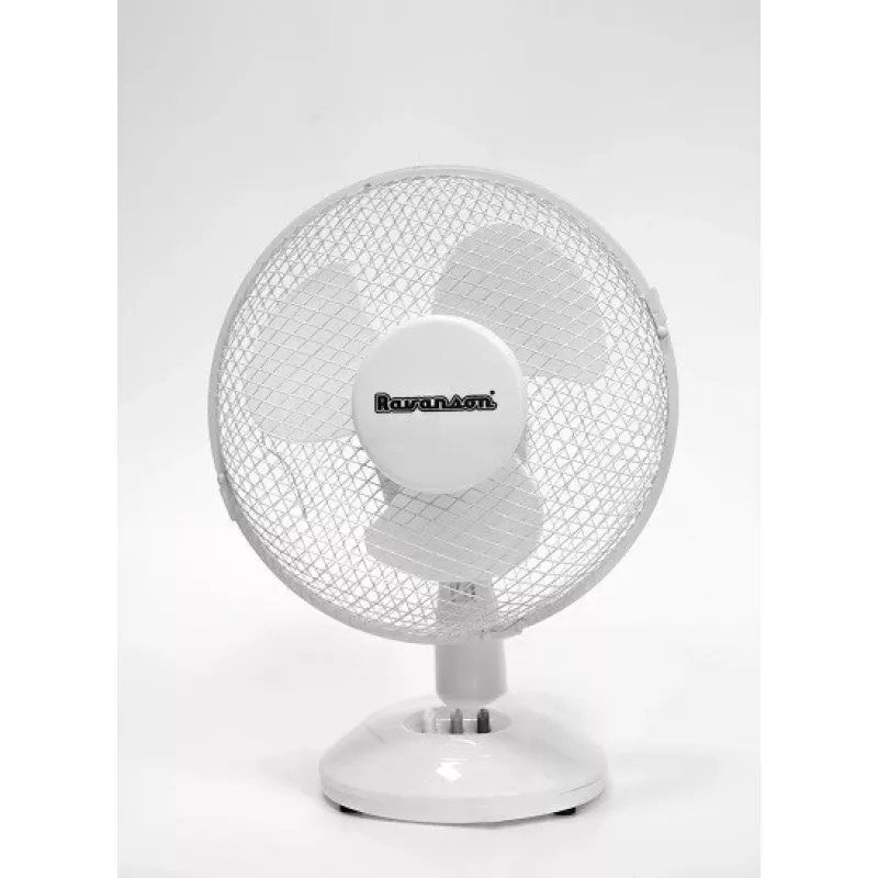 Domáci stolný ventilátor Ravanson WT-1023 — 27 cm lopatka, 3-lopatkový, 2 rýchlosti, 23 W, biely