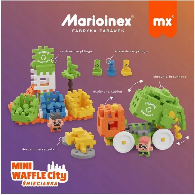 Marioinex Mini Waffle City smetiarske auto, stavebnica, 148 kusov (903131)