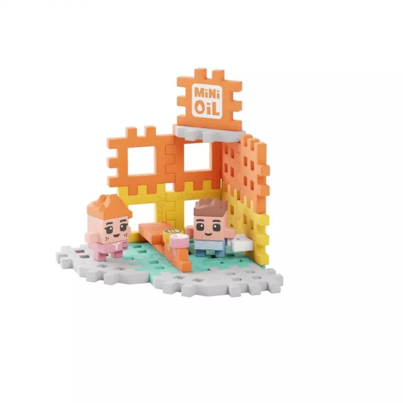 Stavebnica Marioinex Mini Waffle Blocks čerpacia stanica, 148 dielov, viacfarebná, od 6 rokov