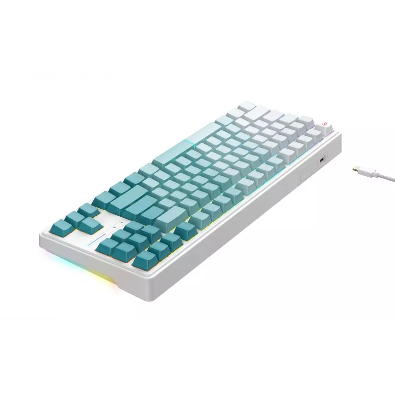 Havit KB901L herná klávesnica biela a zelená USB káblová RGB LED