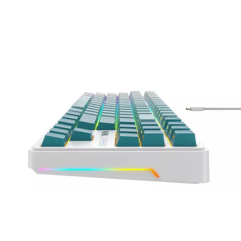 Havit KB901L herná klávesnica biela a zelená USB káblová RGB LED