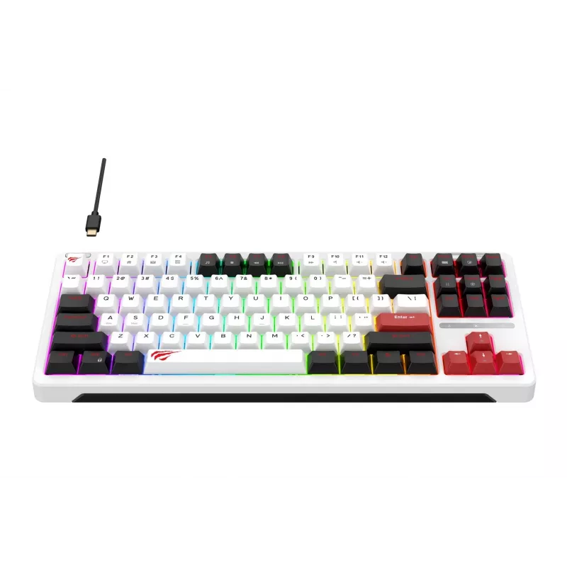 Havit KB902L herná klávesnica 80% káblová USB QWERTY 88 klávesov RGB LED