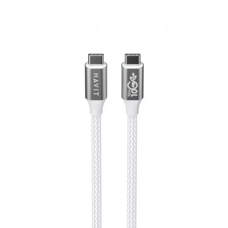 Havit CB6290 USB Type-C na USB Type-C kábel 1 m 10 Gbit/s sivá biela