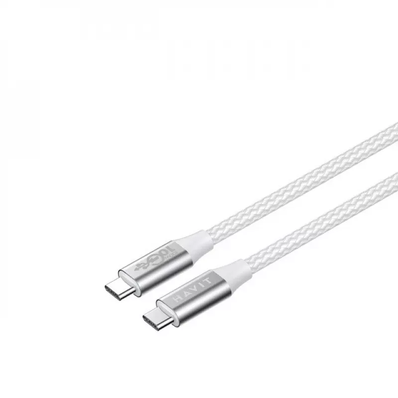 Havit CB6290 USB Type-C na USB Type-C kábel 1 m 10 Gbit/s sivá biela