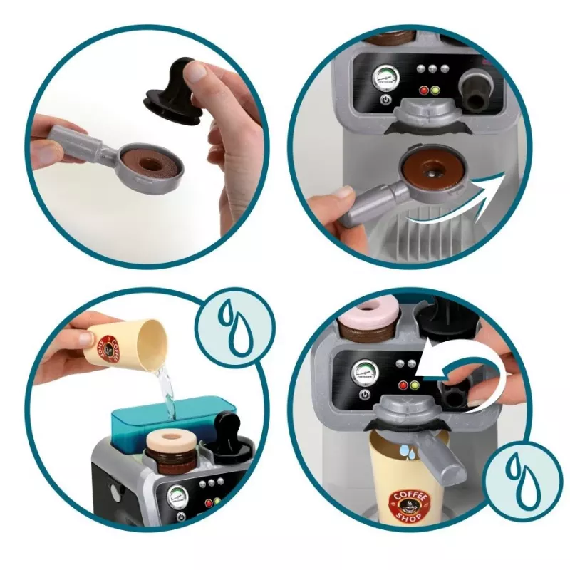 Espresso stroj KLEIN 9510 kompaktný dizajn, detský hračkársky espresso varič