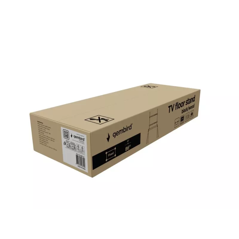 TV príslušenstvo podlahový stojan 55-86/BLK/WOOD TVS-86F-01-BK Gembird