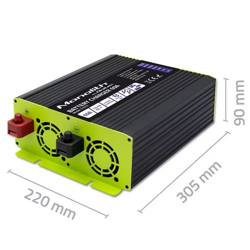 Nabíjačka batérií QOLTEC 51916 60A 12V pre LiFePO4, AGM, GEL, SLA batérie