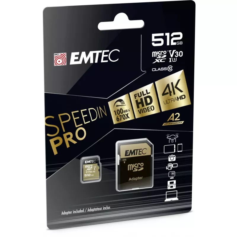 Pamäťová karta Emtec 512GB MicroSDXC UHS-I ECMSDM512GXC10SP