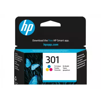 HP 301 - 3 ml - farba (azúrová, purpurová, žltá) - originál - atramentová kazeta - pre HP DeskJet 1000, 1010, 1050 AiO, 1050A AiO, 1510 AiO, 2000, 2050 AiO, 205