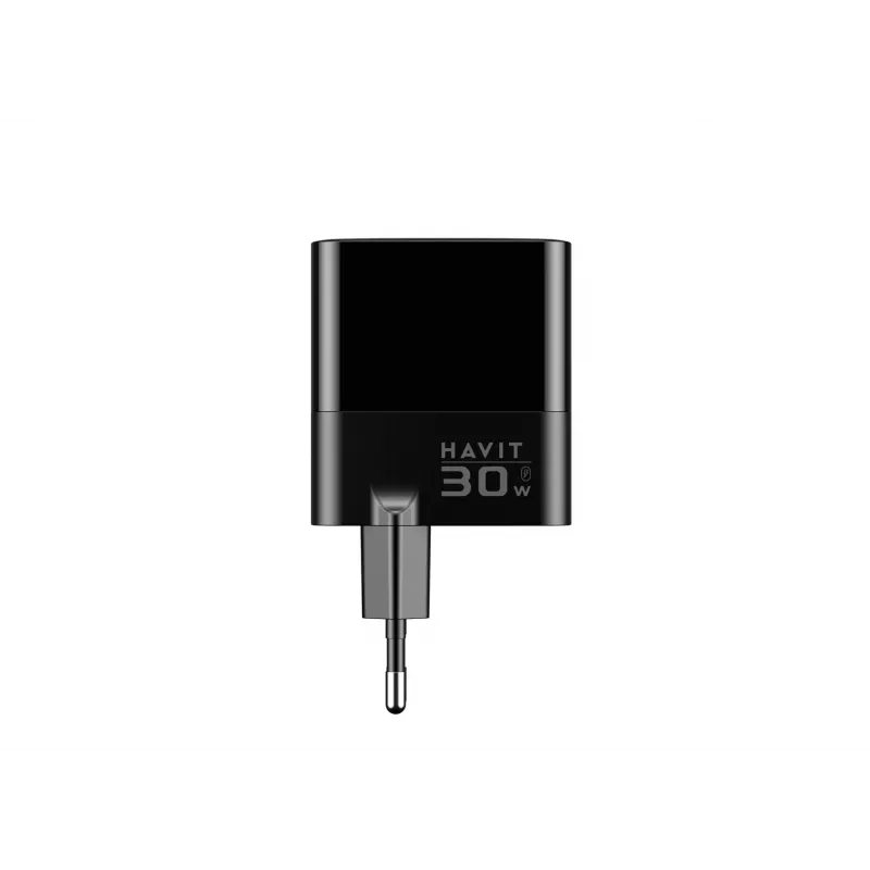 Nabíjačka HAVIT UCLE001 EU GaN trojportová 30 W čierna — kompaktná USB nabíjačka s 3 portami