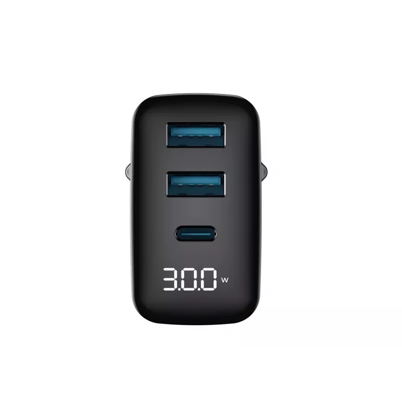 Nabíjačka HAVIT UCLE001 EU GaN trojportová 30 W čierna — kompaktná USB nabíjačka s 3 portami