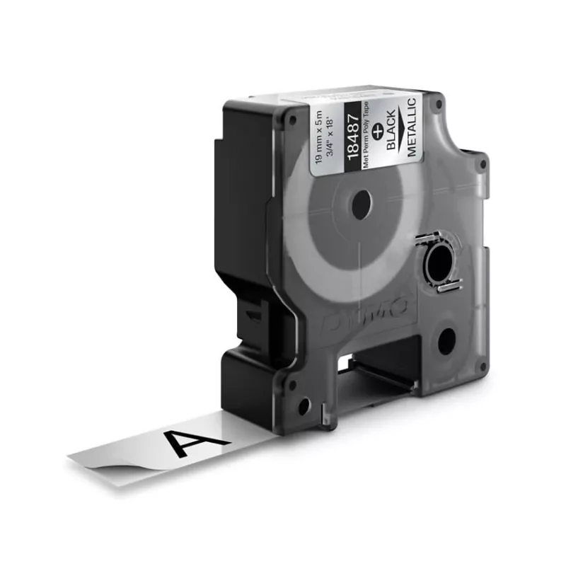DYMO 19 mm RHINO Permanent Polyester - čierna na sivej - polyester - D1 - Belgicko - box (S0718200)