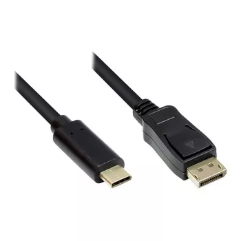 Adaptérový kábel USB-C™ samec na DisplayPort 1.2 samec, 4K2K / UHD 60 Hz, CU, čierny, 5 m, Good Connections® (GC-M0108)